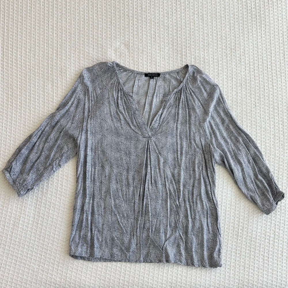 Anne Carson gray printed blouse